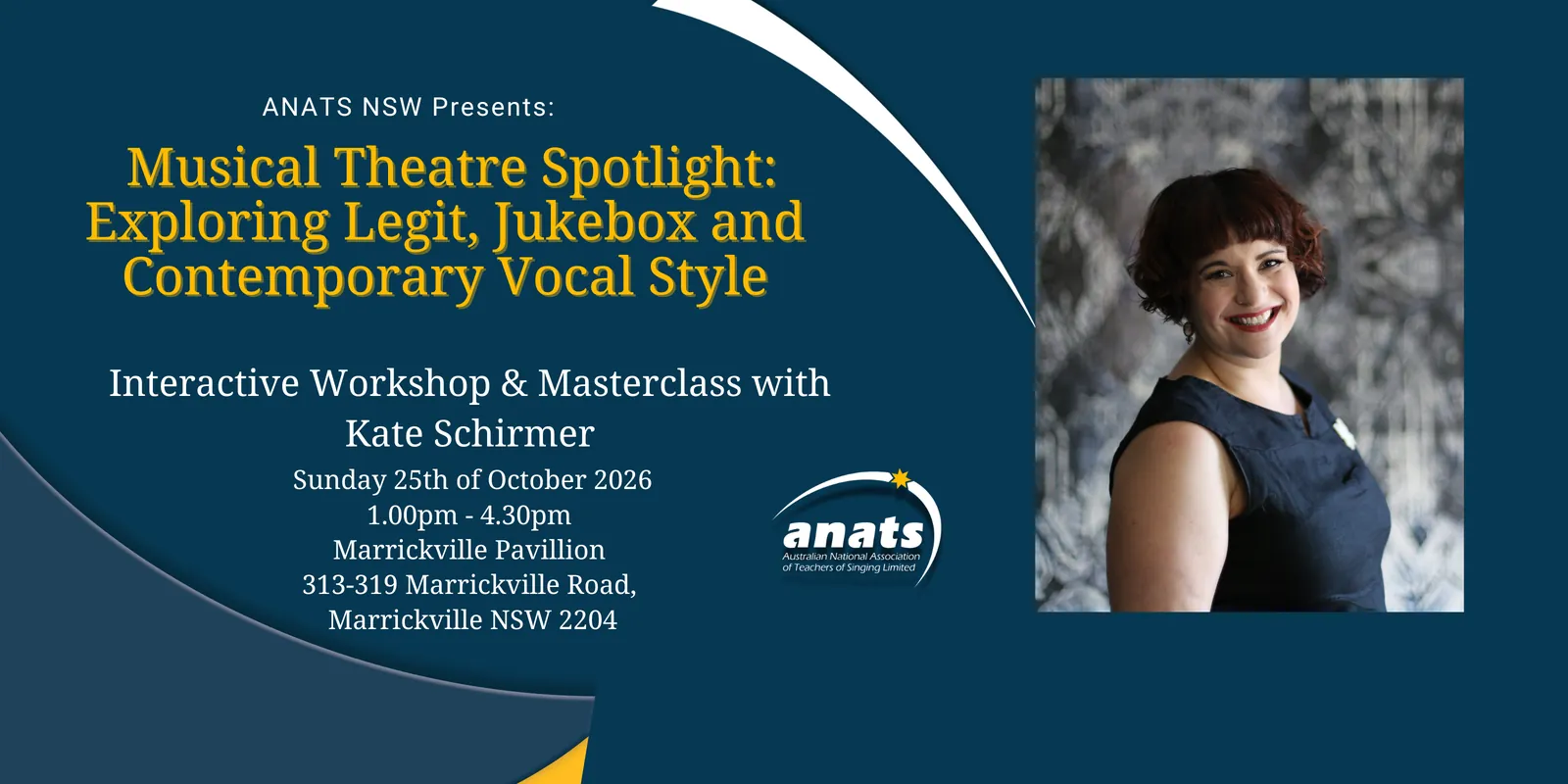 Photo for Anats NSW Presents: Musical Theatre Spotlight: Exploring Legit, Jukebox and Contemporary Vocal Style