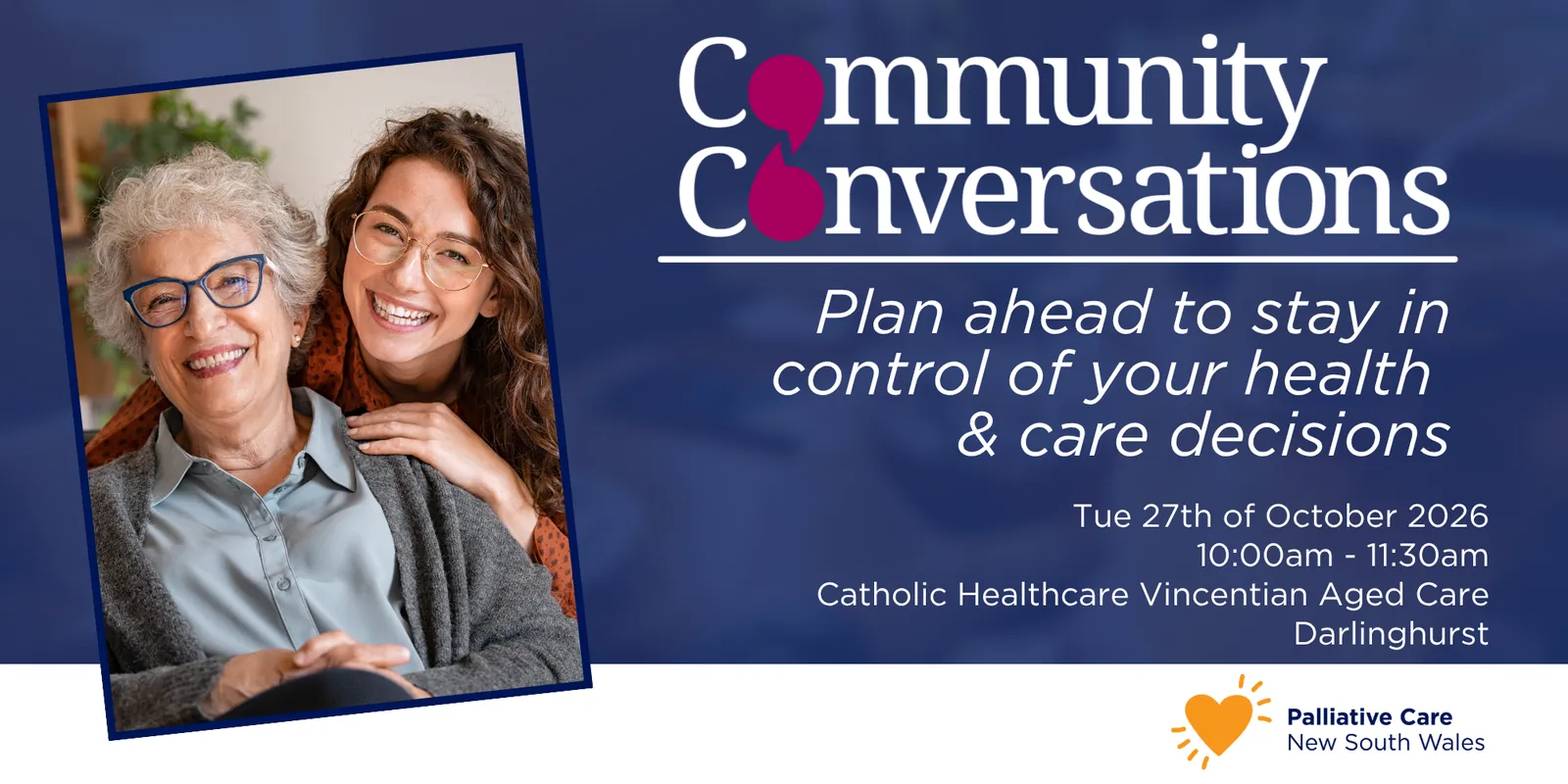 Photo for Community Conversations Darlinghurst - Palliative Care NSW X Catholic Healthcare